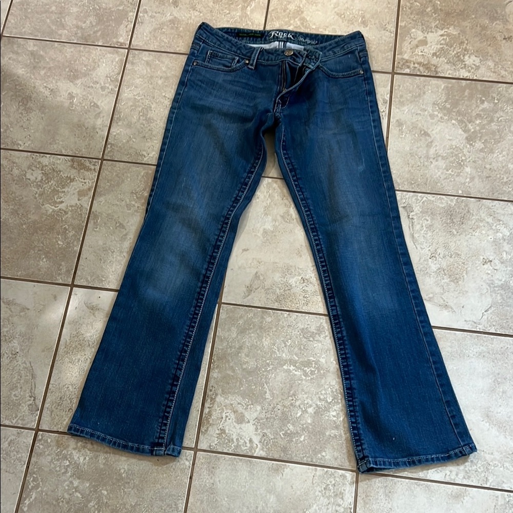 Wrangler Blue Boot Cut Jeans with Classic Fading